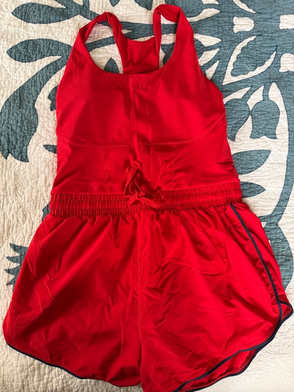Fabletics Bright Red Racerback Romper